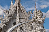 Famous Thailand temple or white temple, Wat Rong Khun,at Chiang Rai province, northern Thailand. 